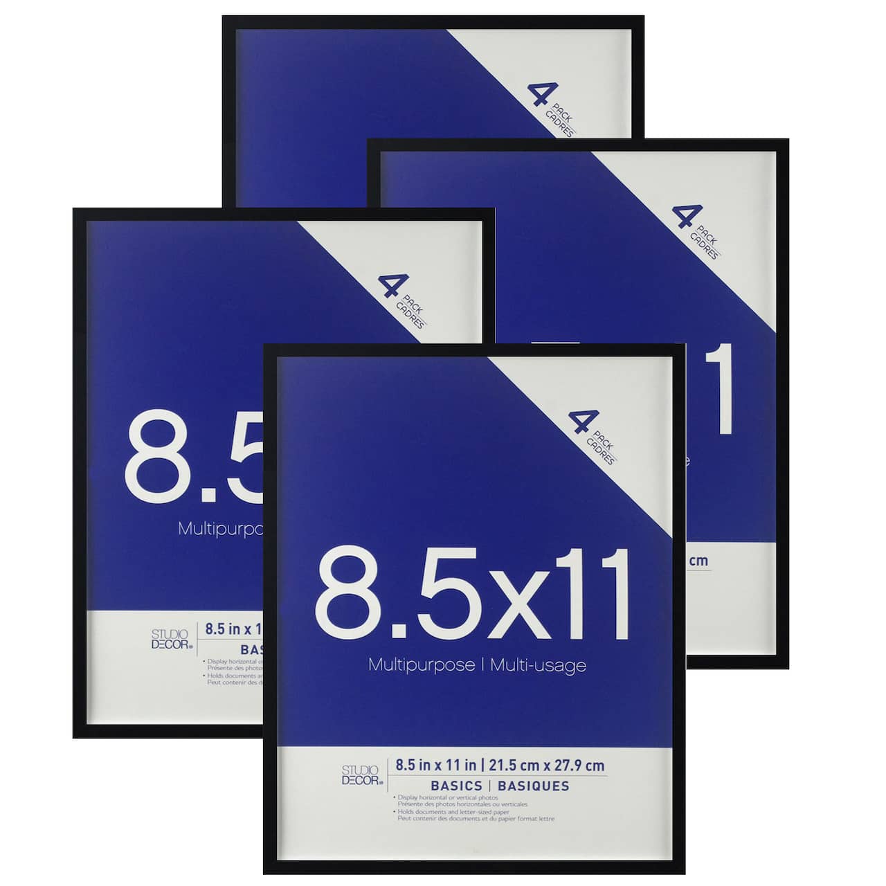 4 Pack Multipurpose 8.5&#x22; x 11&#x22; Wall Frames, Basics by Studio D&#xE9;cor&#xAE;